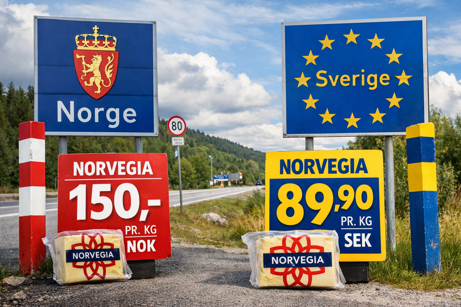 Norsk ost billigere i Sverige enn i Norge