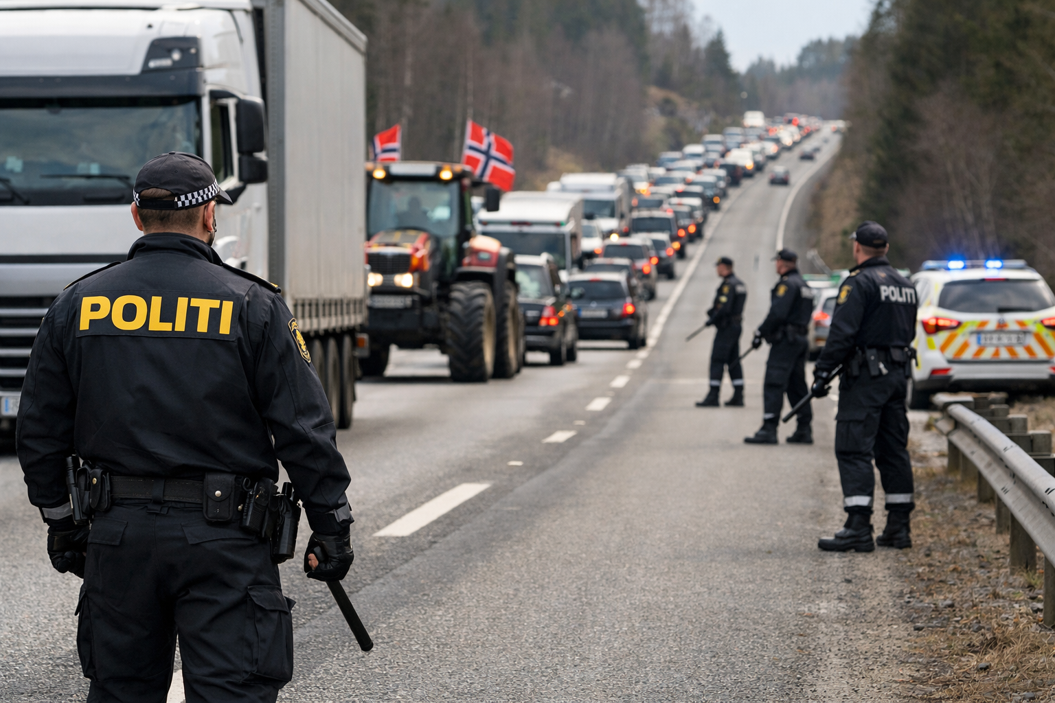 Varsler saktegående aksjoner på E18 fredag: Politiet vurderer å stoppe dem